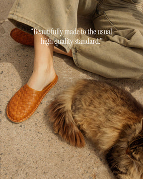 ROMA Woven Leather Cognac Brown