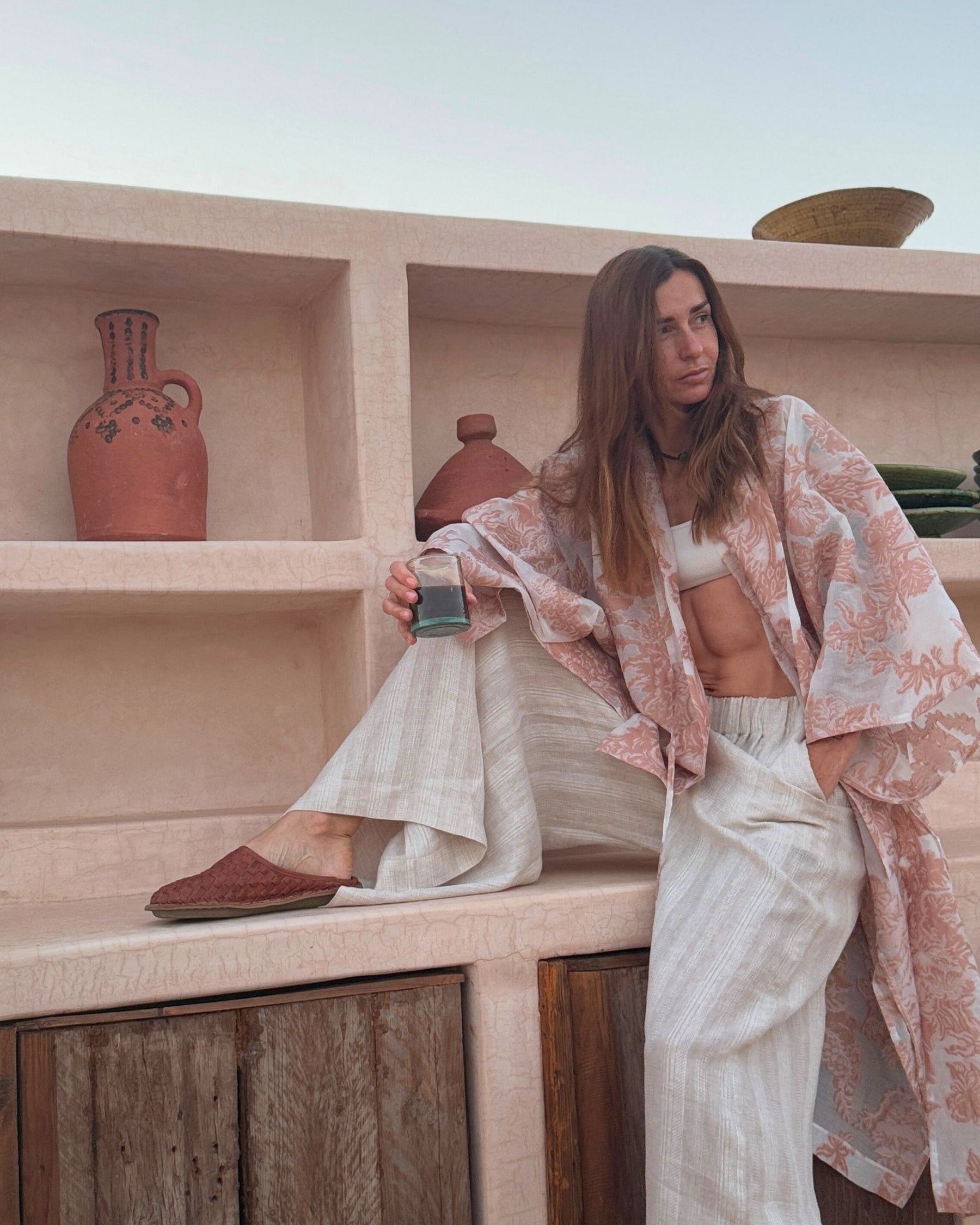 ROMA Woven Leather Cognac Brown