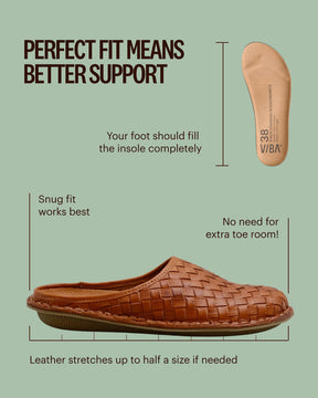 ROMA Woven Leather Cognac Brown